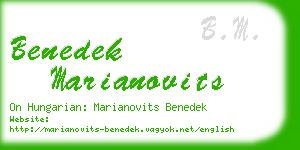 benedek marianovits business card